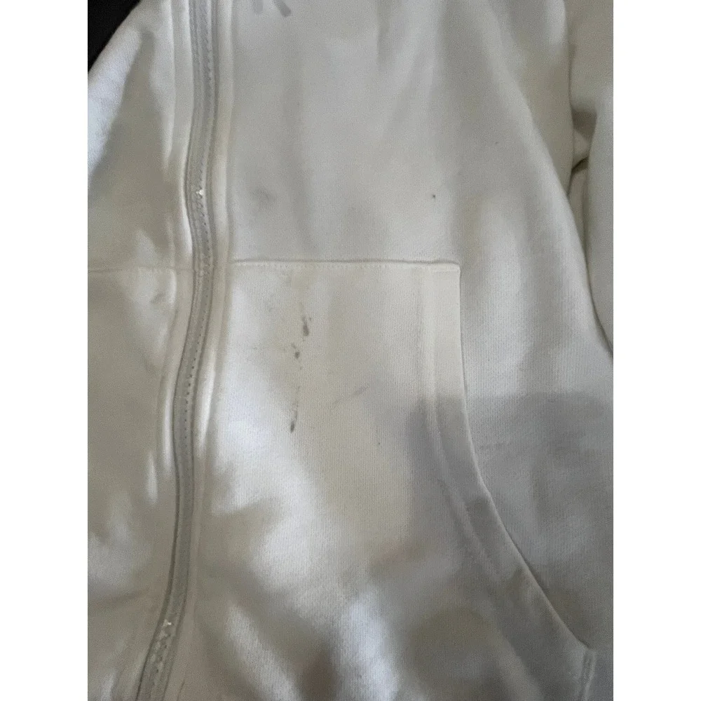 True Religion Optic White Rhinestone Logo Zip Hoodie 207980 Mens‎ Small NWT